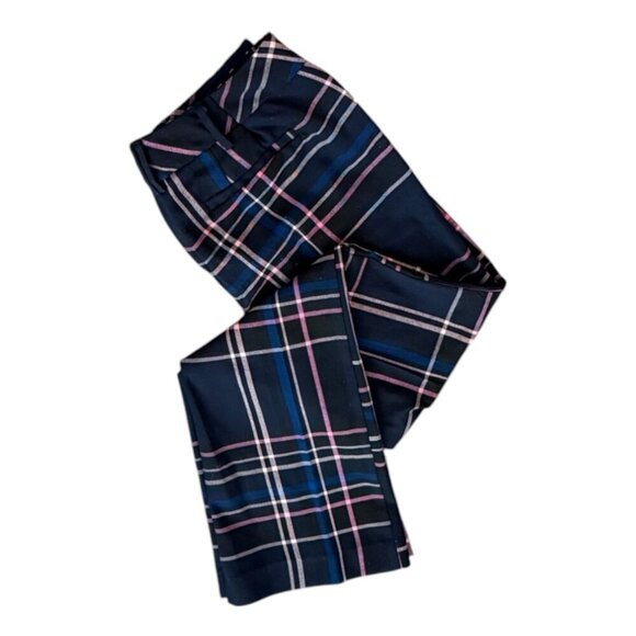 Timeless Elegance: Navy Plaid High-Waisted Trouser NY & Co & Avenue - Picture 5 of 14